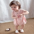 thumbnail image 4 of REDARER Baby Sleeveless Romper Muslin Cotton Colorful Buttons Breathable Summer Outfit for Toddler,12-18 Months, 4 of 9