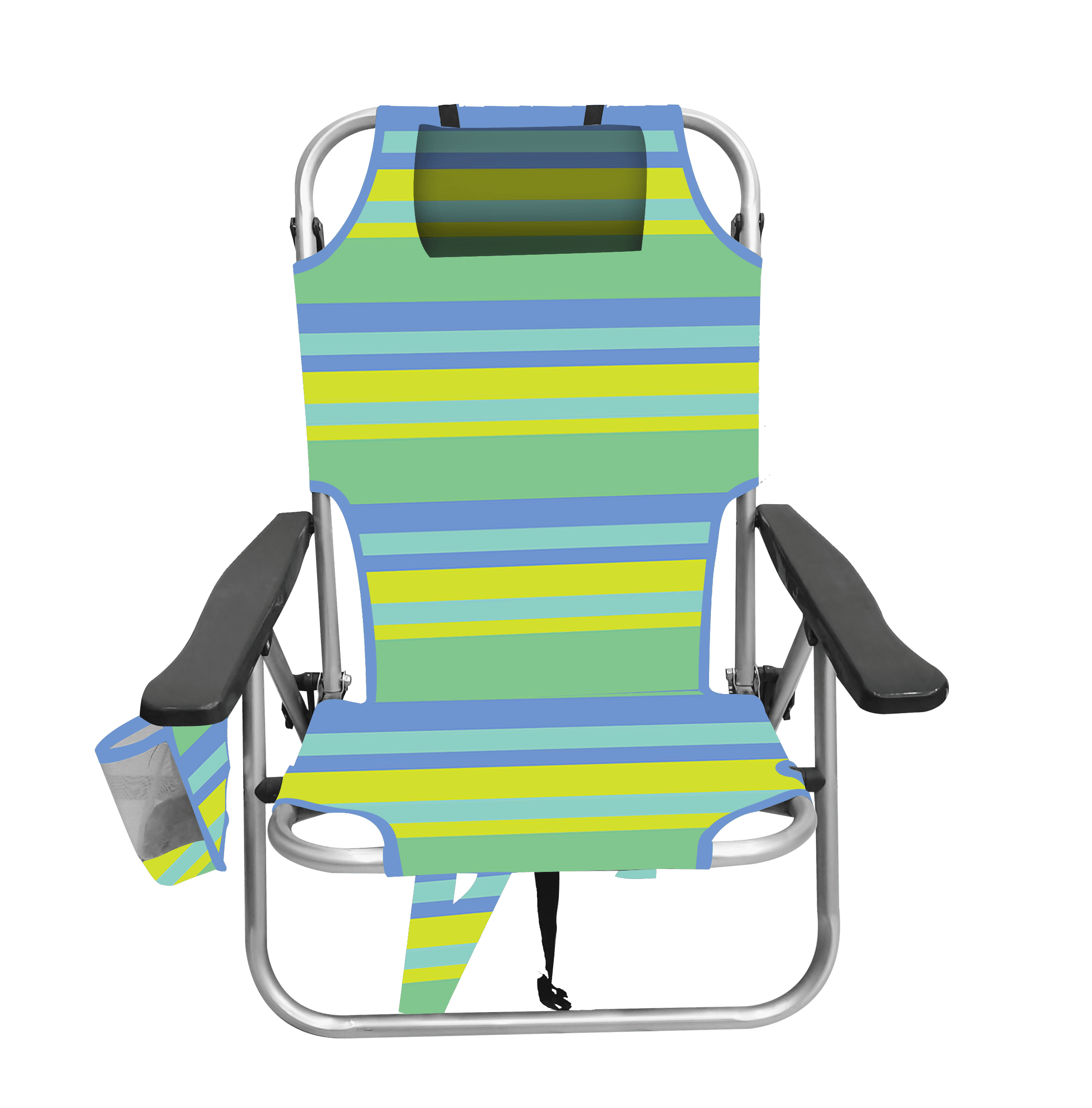 Palm Beach 5 Position Aluminum Beach Chair With Backpack Straps Walmart Com Walmart Com