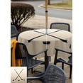 thumbnail image 6 of Square Outdoor Tablecloth with Umbrella Hole Beige Ombre Outside Table Cloth Waterproof Patio Table Cover Black Hockey Sticks Minimalist Style Zipper Tablecloths for Picnic Party Camping 54x54 Inch, 6 of 8