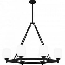 6 Light Linear Chandelier in Traditional Style-27 inches Tall and 38 inches Wide-Matte Black Finish Bailey Street Home 71-Bel-5054297