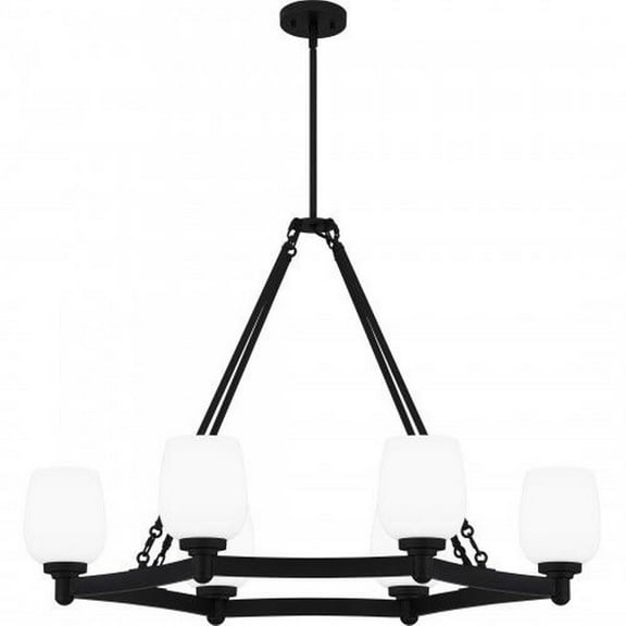6 Light Linear Chandelier in Traditional Style-27 inches Tall and 38 inches Wide-Matte Black Finish Bailey Street Home 71-Bel-5054297