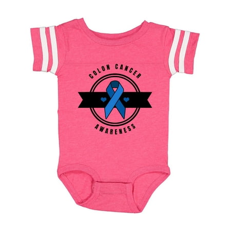 

Inktastic Colon Cancer Awareness Month with Dark Blue Ribbon and Banner Gift Baby Boy or Baby Girl Bodysuit