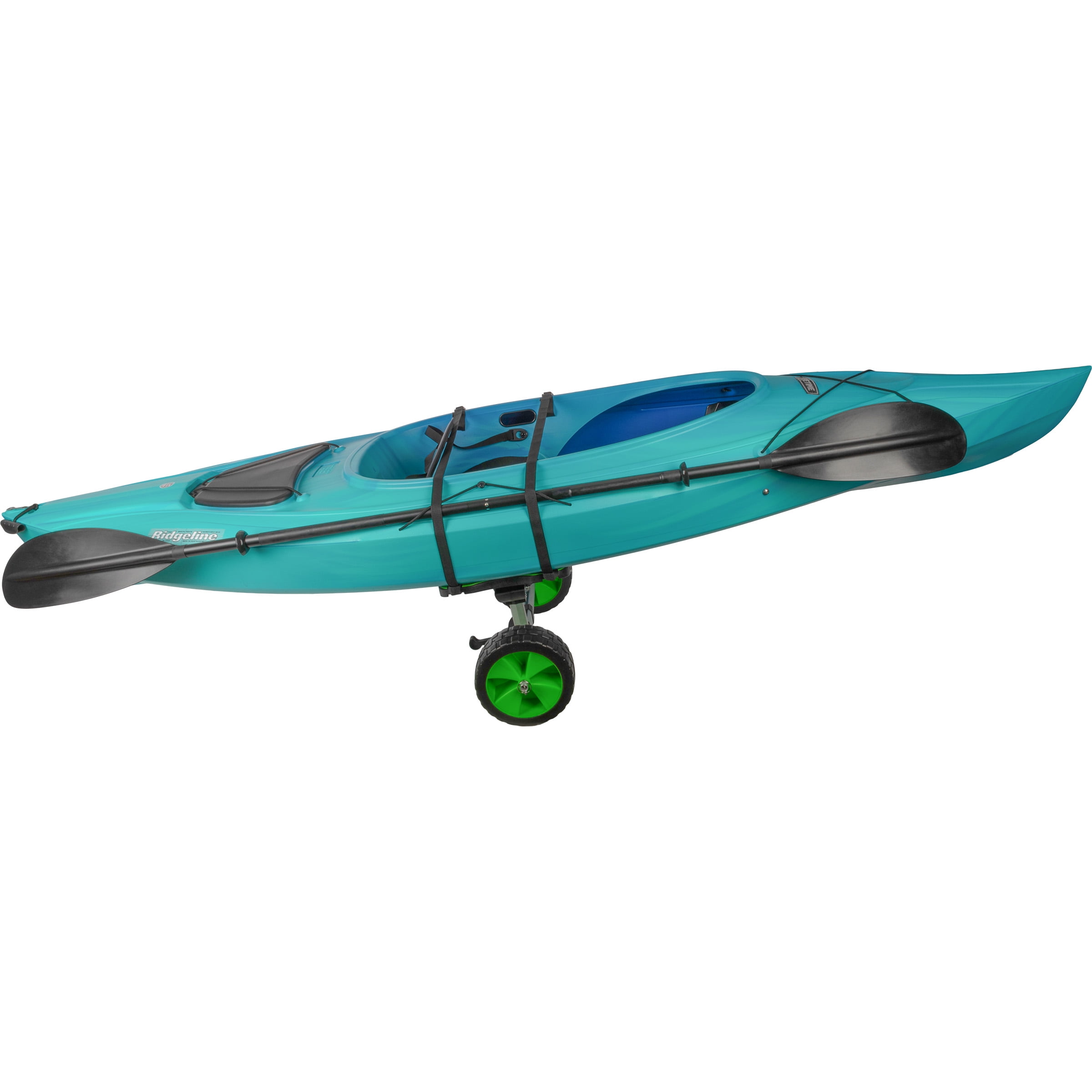 RAD Sportz Kayak Cart - 220lb Capacity Canoe Dolly with Airless Tires, Aluminum Frame, and Straps for Small Watercraft - Green - Kayak Accessories