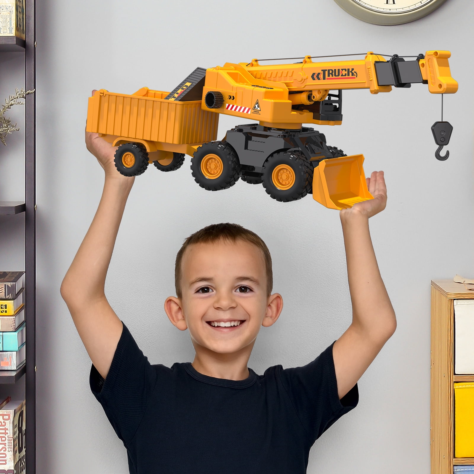Lucky Doug Construction Car Toys for Kids Ages 3-5-8, 3 in 1 Construction Truck Play Vehicle Set- Crane, Dump truck, Bulldozer