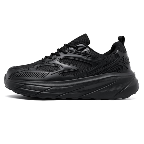 Men's Running Shoes Lace‑Up Mixed Panel Athletic Sneakers with Thick Contoured Midsole for Daily Walking and Casual Outdoor Activities