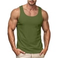 thumbnail image 2 of Wiyuqeen Mens Solid Racerback Tank Top Scoop Neck Sleeveless Gym Workout Shirt Summer Athletic Muscle Tee S-3XL, 2 of 6