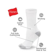 Hanes Womens Crew Socks, Cushioned, 10-Pack, Size 8-12