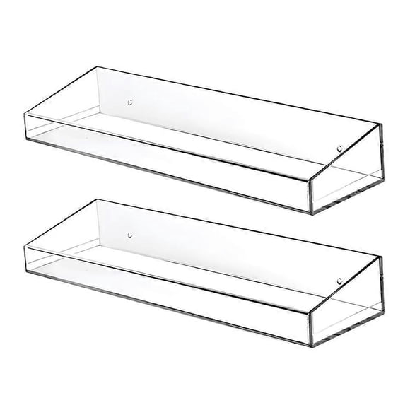 Transparent Acrylic Shower Shelf Kitchen Wall Mounted Storage 2Pcs Practical Organizing Unit for Bathrooms and Kitchens