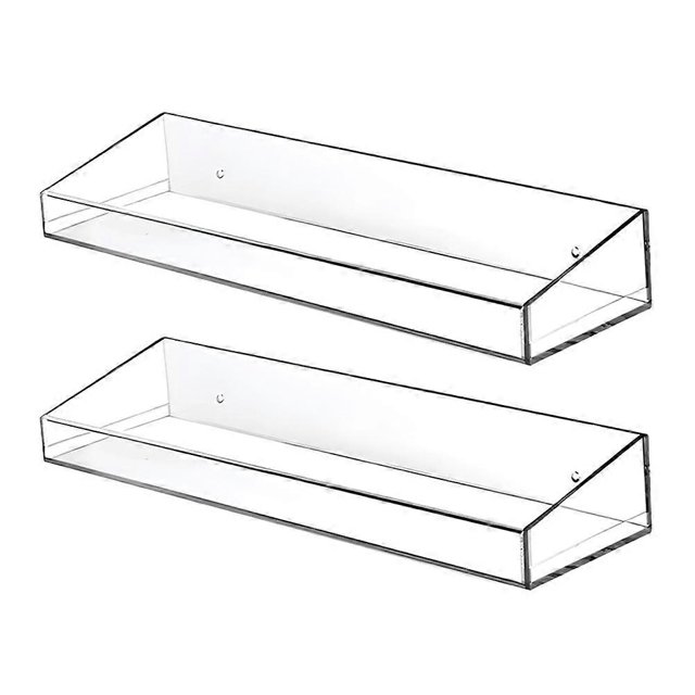 Transparent Acrylic Shower Shelf Kitchen Wall Mounted Storage 2Pcs Practical Organizing Unit for Bathrooms and Kitchens