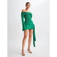 thumbnail image 4 of Off Shoulder Sweater Dress for Women Long Sleeve Irregular Lace Up Sexy- Short Knit Dresses, 4 of 9