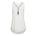 thumbnail image 2 of MRULIC tank top for women Women Loose Sleeveless Tank Top Cross Back Hem Layed Zipper V-Neck T Shirts Tops Womens tank tops White + XXL, 2 of 3
