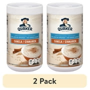 (2 pack) Quaker Oatmeal Cinnamon Flavor with No Added Sugar Hot Cereal 20.1oz Box