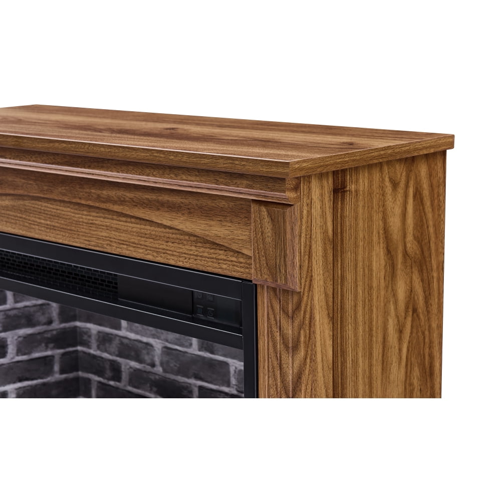 28" TV Media Entertainment Center with Electric Fireplace, Infra Red Remote Control ，Dark Oak