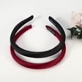 thumbnail image 5 of Unique Bargains 2 Pcs Solid Simple Silk Headbands Fashion Anti Slip Hair Accessories for Women Red Black 0.59" Wide, 5 of 7