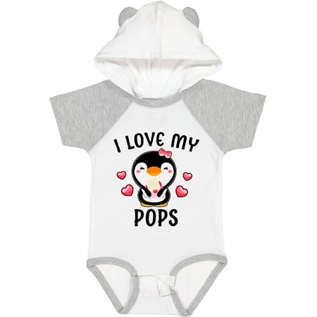 

Inktastic I Love My Pops with Cute Penguin and Hearts Gift Baby Girl Bodysuit