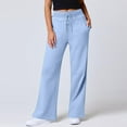 thumbnail image 4 of IDALL Sweatpants Women Wide Leg Sweatpants Women High Waisted Wide Leg Sweatpants Baggy Straight Leg Yoga Track Pants Lightweight Comfy Pants W/Pockets Yoga Pants Women Baggy Pants Sky Blue 2XL, 4 of 9
