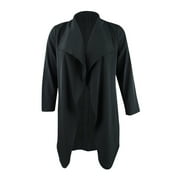 Alfani Women's Petite Wing-Collar Draped-Front Jacket (PXL, Deep Black)