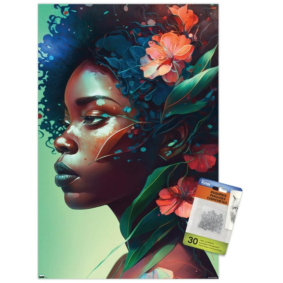 Wumples - Beautiful Profile 2 Wall Poster with Push Pins, 14.725" x 22.375"