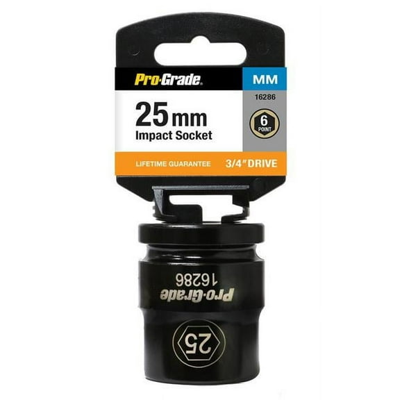 Pro-Grade 16286 0.75 in. Drive x 25 mm 6 Point Impact Socket