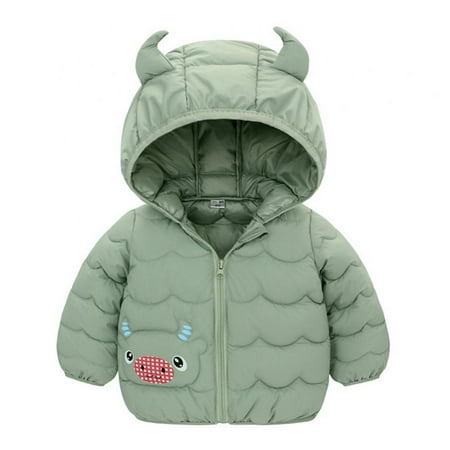 

Winter Coats for Kids 3D Print Down Alternative Hoods Baby Boys Girls Coat for 1T-6T