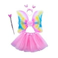 thumbnail image 4 of Conjunto de disfraz de hada Fernando para niñas 4 piezas Ala del ángel Rosa, 4 of 8