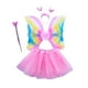 thumbnail image 4 of Conjunto de disfraz de hada jinwen para niñas alas de ángel y faldas tutú de princesa Rosa, 4 of 8