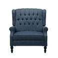 thumbnail image 2 of Navy Blue Fabric One and a Half Seater Manual Recliner Chair for Living Room, Bedroom, Oversized Design with Wingback and Diamond Stitch, 2 of 9