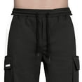 thumbnail image 5 of Big and Tall Cargo Pants for Men Men's Casual Cargo Pants Drawstring Elastic Waist Pants Loose Fit Joggers with Multi Pockets for Streetwear, 5 of 7