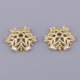thumbnail image 2 of 2 piezas de dijes espaciadores de cuentas de flores con diamantes de imitación chapados en oro Copo de nieve 10x4mm, 2 of 9