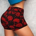 thumbnail image 4 of Haiem Red Skulls No Front Seam Biker Shorts for Women Yoga Workout Gym Bike Shorts with Tummy Control Moisture-Wicking-Medium, 4 of 9