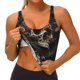 thumbnail image 3 of Balery Vintage Pattern Flower Skull Sujetadores deportivos con espalda cruzada para mujer, acolchados, sin costuras, de alto impacto, ideales para yoga, gimnasio, entrenamiento y fitness.-Medium, 3 of 8