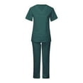 thumbnail image 3 of SDNall Womens Short-Sleeved Solid Color Pocket V-Neck Nurse Suit, 3 of 9