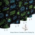 thumbnail image 6 of Neon Games Element Black Pattern Shower Curtain 72"x84" ,Bathroom Decorative Shower Curtains Set with 12 Hooks,Modern Waterproof Washable Shower Curtain, 6 of 6