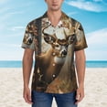 thumbnail image 2 of Balery American Wildlife Deer Forest Camisas hawaianas de manga corta para hombre, camisas playeras de corte holgado, camisas de vacaciones con botones,Large, 2 of 7