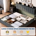 thumbnail image 4 of Lift Up Storage Bed Frame King Size, Metal Bed with Storage Headboard, Wood Slats Support, No Box Spring Needed, 4 of 8