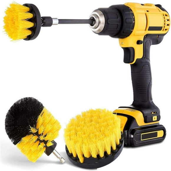 PENGXIANG 5Pcs/Set Electric Scrubber Brush Drill Brush Kit Plastic Brush Ball Brush Disc Brush Extention Rod Crevice Brush