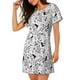 thumbnail image 2 of Fotbe Cowboy Bata de Dormir para Mujer con Estampado, Camisón de Algodón de Manga Corta, Ropa de Dormir Casual, 2 of 6