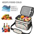 thumbnail image 5 of Lunch Box Pioneer Flower Floral Print Pattern Insulated Lunch Bag for Women Men,Medium Leakproof Lunchbox Cooler Bag Adjustable Strap,10 X 6.7 X 8 Inches, 5 of 6
