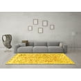 thumbnail image 3 of Ahgly Company Indoor Round Abstract Yellow Modern Area Rugs, 4' Round, 3 of 4