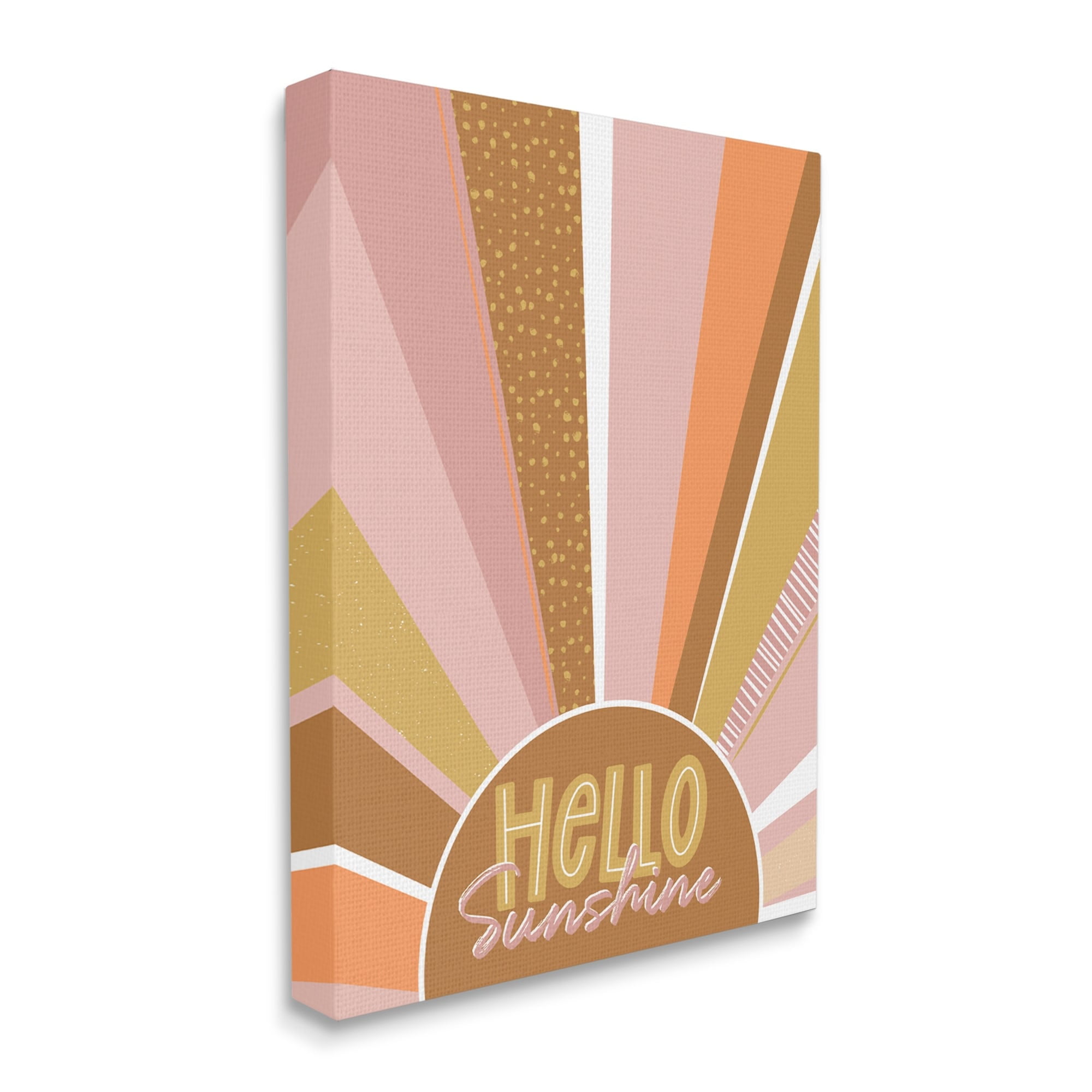 Stupell Industries Hello Sunshine Phrase Patterned Summer Sunrays,16 x 20,Designed by Angela Nickeas