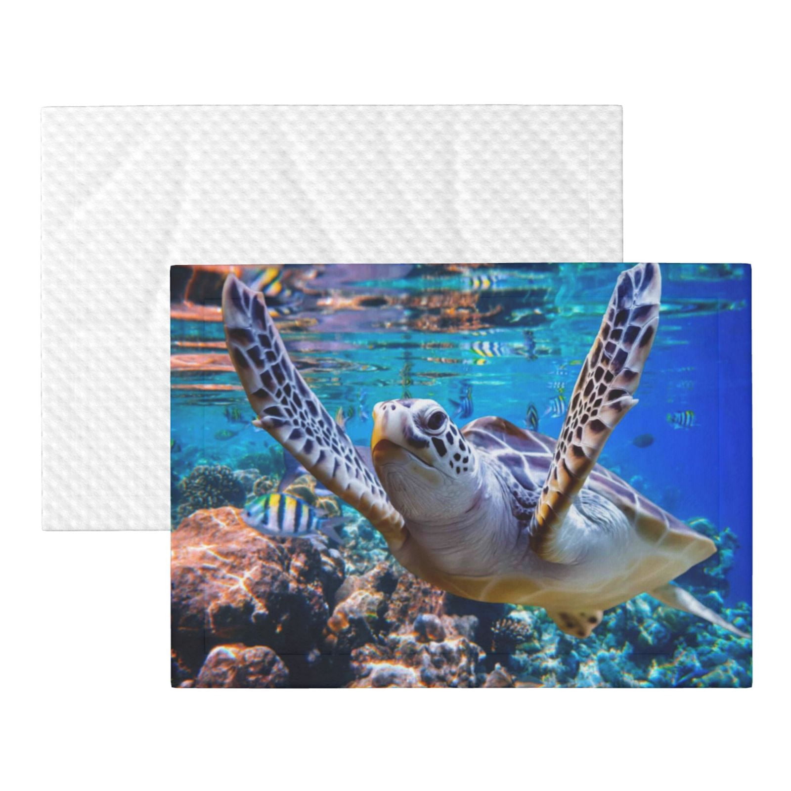 Naloa Sea Turtle Swims Dog Blanket, 3 Sizes Cat Blanket for Indoor Cats Large Medium Small Dog Gifts-Small