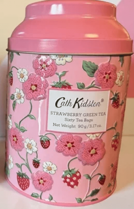Cath Kidston Strawberry Green Tea Collector Tin (Strawberry) with 60 servings 1.5g Tea Bags