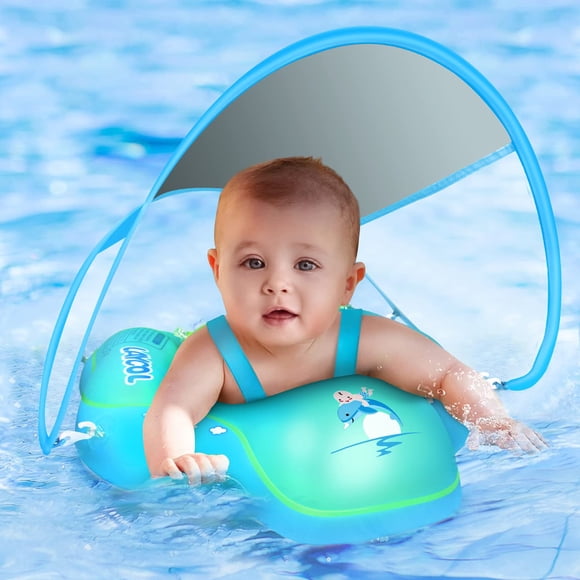 Flotador de natación LAYCOL para bebés con toldo solar UPF50+ de 3 a 36 meses