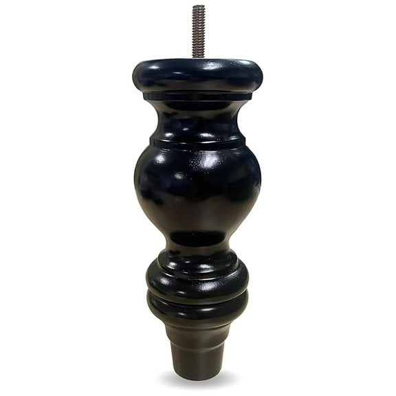 Sofa Legs 8 Inch - Set of 4 Wood Furniture Feet Replacement - Turned Carved Espresso Legs - 5/16-18 Bolt Compatible - Couch Feet for Sofas, Chairs, Ottomans