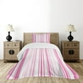 thumbnail image 4 of Ambesonne Pale Pink Quilted Bedspread Set 2 Pcs, Vertically Striped, Twin Size, White Pale Pink, 4 of 5