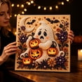 thumbnail image 4 of Halloween Pearl Art Kit, Cute Ghost 3D Diamond Art DIY Craft Kit with Resin Pearls, Halloween Wall Decor Painting for Beginners, Fall Home Decoration, Seasonal Party Activity & Handmade Gift, 4 of 6