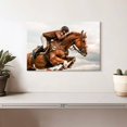 thumbnail image 2 of Elephant Stock Equestrian Show Jumping Wall Art - Horizontal Canvas Wall Art - Hallway Wall Decor - Sports Canvas - Brown And Gray Decor - 12" x 8", 2 of 7