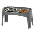 thumbnail image 7 of IRIS USA Elevated Dog Bowls, Adjustable Height, 2 Thick 64 oz Stainless Steel Bowls, Spill-Proof with Raised Outer Rim, Durable Made in USA Plastic, Easy Assemble, 2 Heights 4.63" or 12.25" Dark Gray, 7 of 7