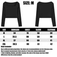 thumbnail image 4 of Top corto básico informal ajustado de manga larga con cuello cuadrado para mujer, camiseta de manga larga de color sólido, negro, 4 of 6