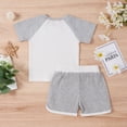 thumbnail image 3 of Toddler Kids Suit Set, Unisex Round Collar Short Sleeve Pullover+ Short Pants, 3 of 10